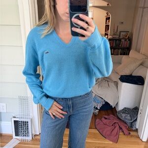 Vintage izod Light Blue V-Neck Women's Sweater